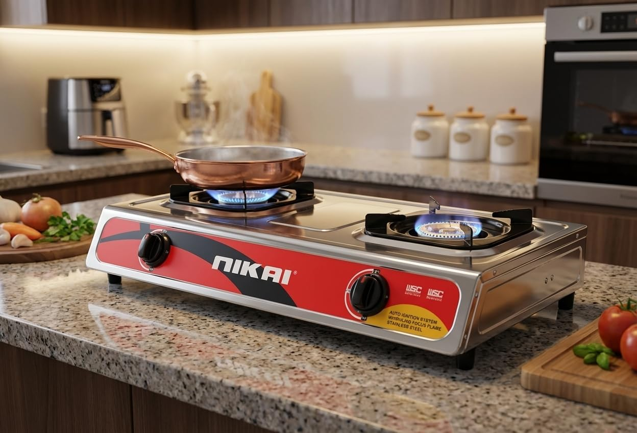 NIKAI TWO BURNER GAS STOVE