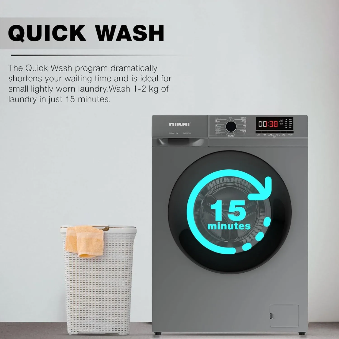 NIKAI 7 KG FRONT LOAD WASHER FULL AUTO