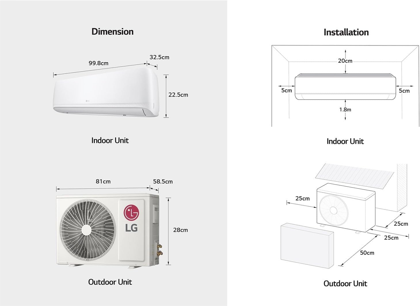 LG-AC 2.5TR SPLIT WALL MOUNTED AC ROTARY R 410 GAS